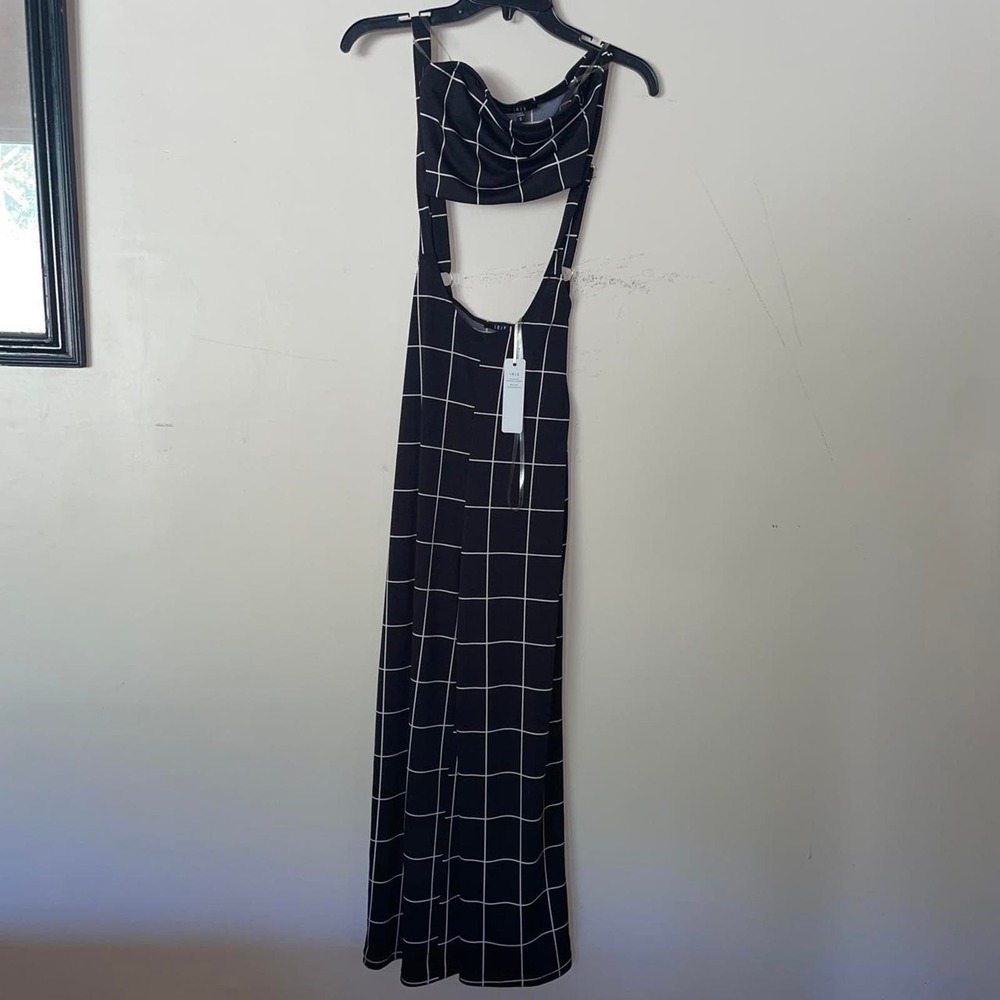 Nwt suspender grid print jumpsuit